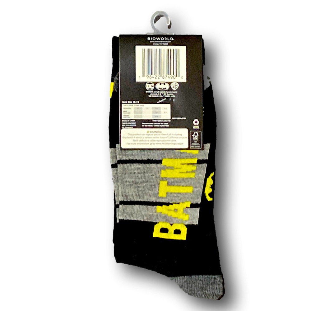 3/$20 DC Comics Batman Logo Retro Funny Novelty Crew Socks - NWT - Picture 2 of 3